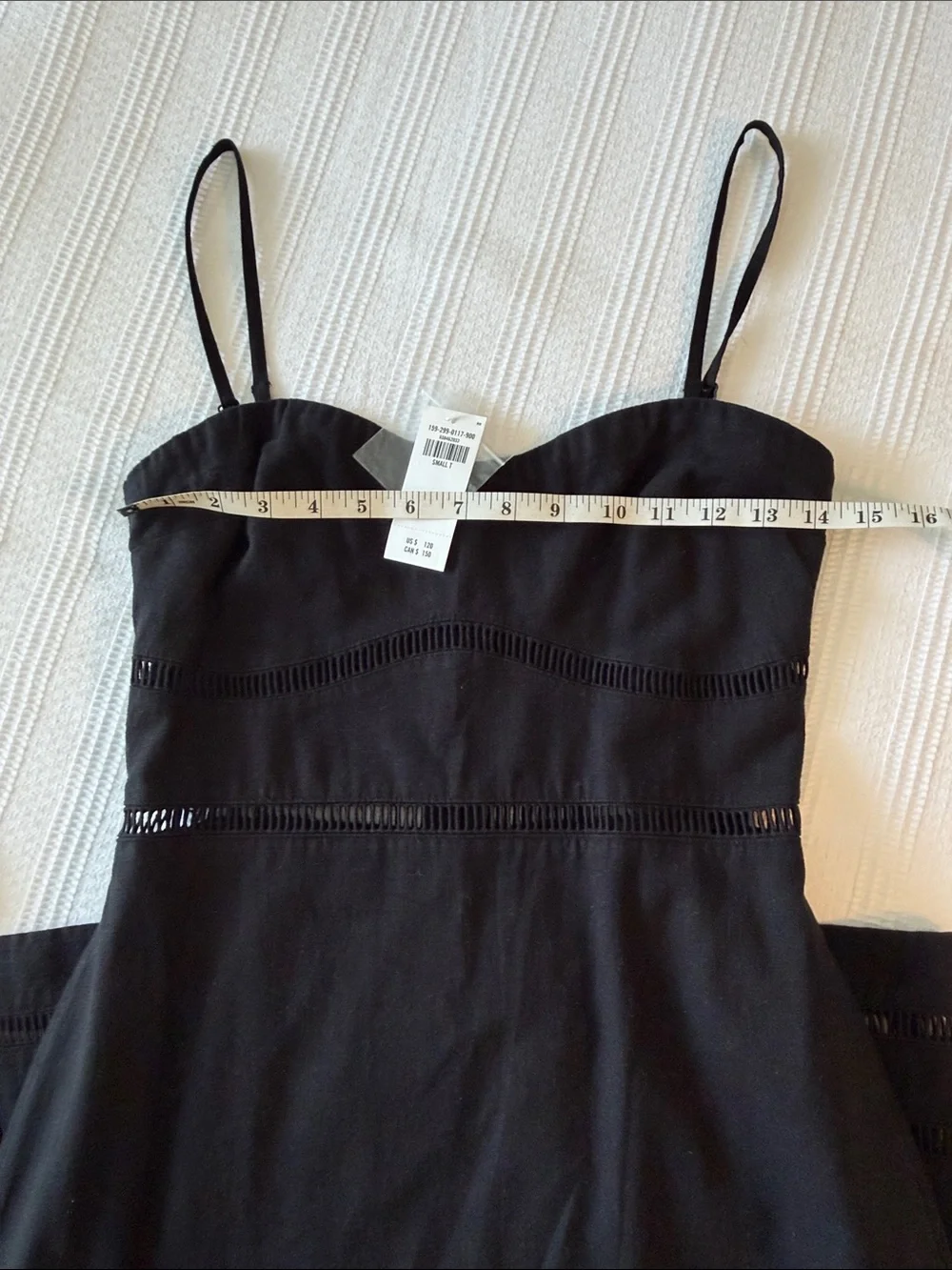 NWT Abercrombie Strapless Black Linen-blend Midi Dress - Small Tall - Picture 6 of 12
